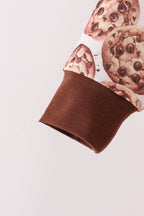 Brown Milk Cookie Print Romper