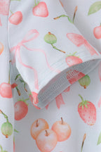 Pink bow cherry bamboo pajama set