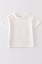 Cream blank basic t-shirt Adult Kids and baby bubble