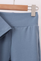 Teal scalloped active pants set