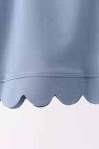 Teal scalloped active pants set