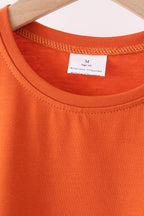 Orange scalloped active pants set