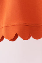 Orange scalloped active pants set