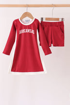Maroon Arkansas active dress set