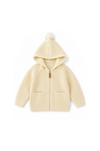 Apricot zipper cardigan sweater