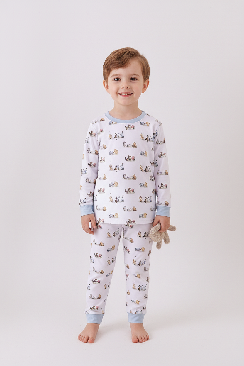 Premium character print bamboo pants set