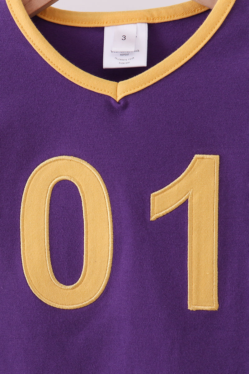 Premium Purple LSU 01 applique top