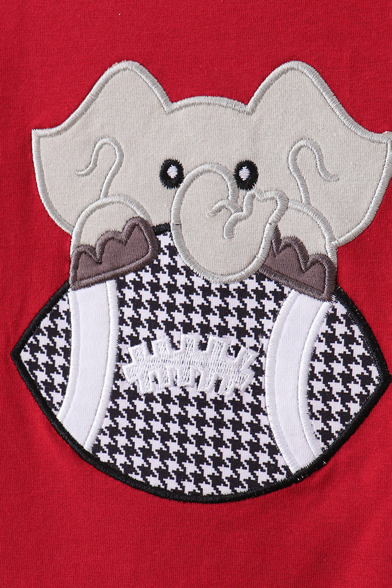 Premium Maroon Alabama elephant applique pants set