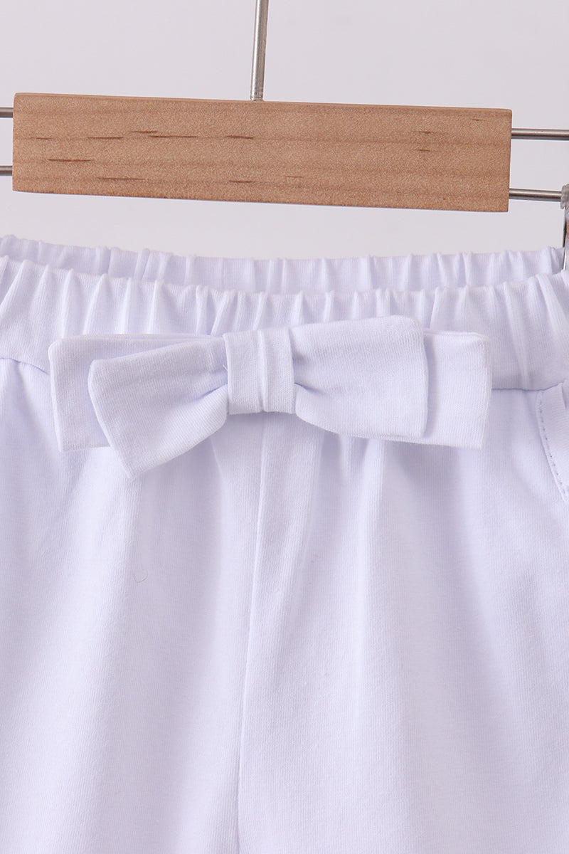 Premium White bow shorts