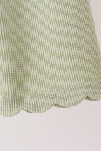 Green scalloped pants set