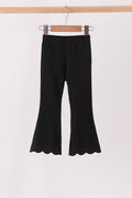 Black scalloped bell pants