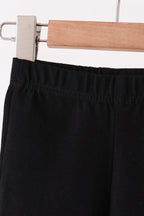Black scalloped bell pants