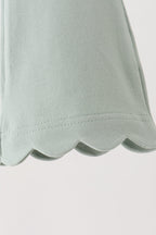 Sage scalloped bell pants