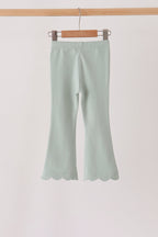 Sage scalloped bell pants