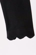Black scalloped leggings