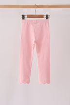 Pink scalloped leggings