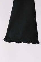 Black scallped zipper active set