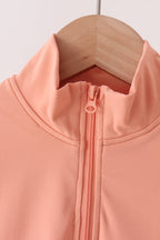 Coral scallped zipper active set