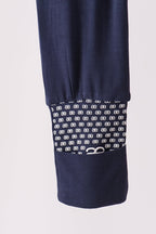 Navy zipper bamboo anti-slip romper