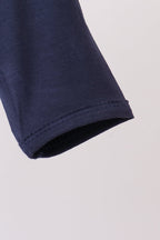 Navy zipper bamboo romper