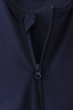 Navy zipper bamboo romper