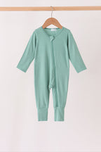 Sage zipper bamboo anti-slip romper
