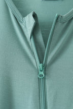 Sage zipper bamboo anti-slip romper