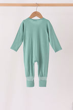 Sage zipper bamboo anti-slip romper