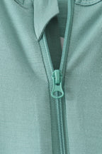 Sage zipper bamboo romper