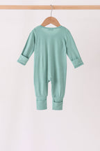 Sage zipper bamboo romper