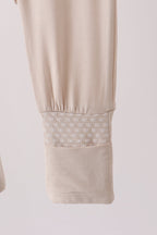 Beige zipper bamboo anti-slip romper