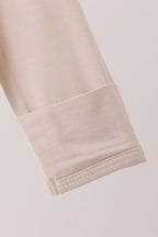 Beige zipper bamboo romper