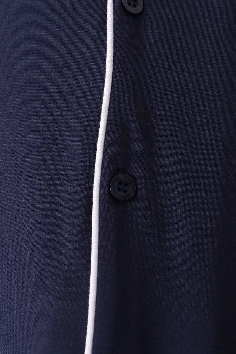 Navy bamboo mom pajama set – view 4