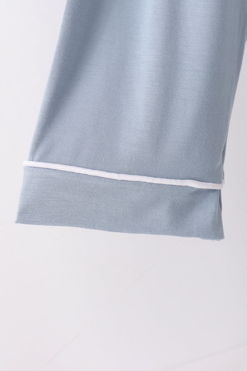 Blue bamboo mom pajama set – view 5
