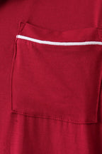 Burgundy bamboo mom pajama set – view 4