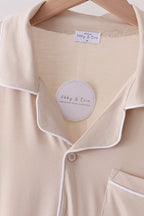 Beige bamboo mom pajama set – view 2
