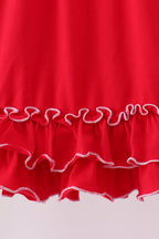 Red bow ruffle dress