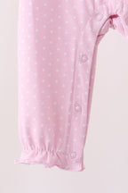 Pink christmas tree gingerbread embroidery romper