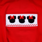 Red character hand smocked bubble