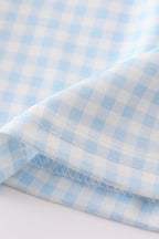 Navy plaid nativity embroidery girl bloomers set