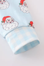 Blue santa print boy pajamas