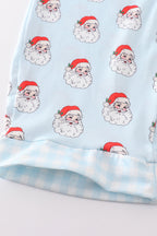 Blue santa print dad pajama pants