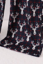 Navy deer print mom pajamas pants