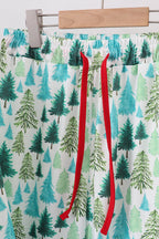 Green christmas tree print dad pajamas pants set