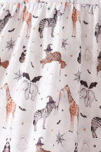 Brown zoo animal ruffle pants set
