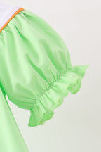 Green Jack-O-Lantern embroidery dress