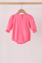Pink sweet as pie embroidery ruffle bubble