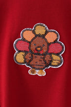 Rust turkey sequin mom&me top