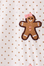 Pink Gingerbread Embroidery Ruffle Dress