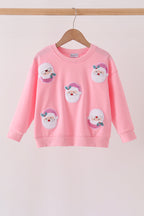 Pink Santa Sequin Top
